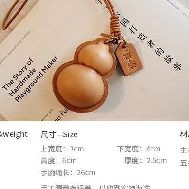 First-layer cowhide gourd pendant—2025 tianfu tianlu handmade genuine leather toys and ornaments that can be played and raised