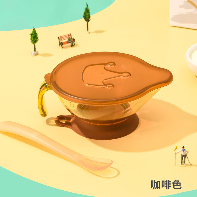 Baby food bowl, newborn baby feeding water special training bowl, newborn rice paste powder grinding bowl, suction cup bowl tableware