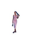 Fashion cross-border women's clothing  early winter new style pure color sleeveless halter neck backless silm longdress