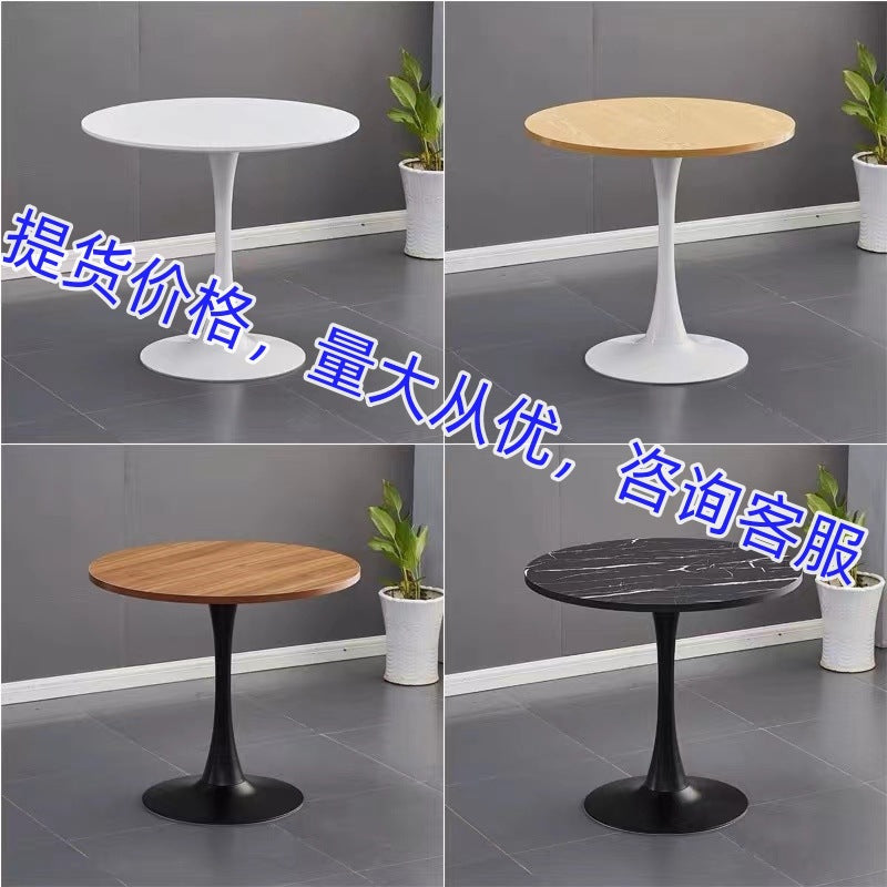 Minimalist tulip white table - ideal for meetings, coffee shops, milk tea shops, dining, home use, and balconies. wholesale direct from the manufacturer