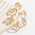 Wholesale floral heart women's ring set - european and american creative versatile hollow ring alloy ins sweet jewelry