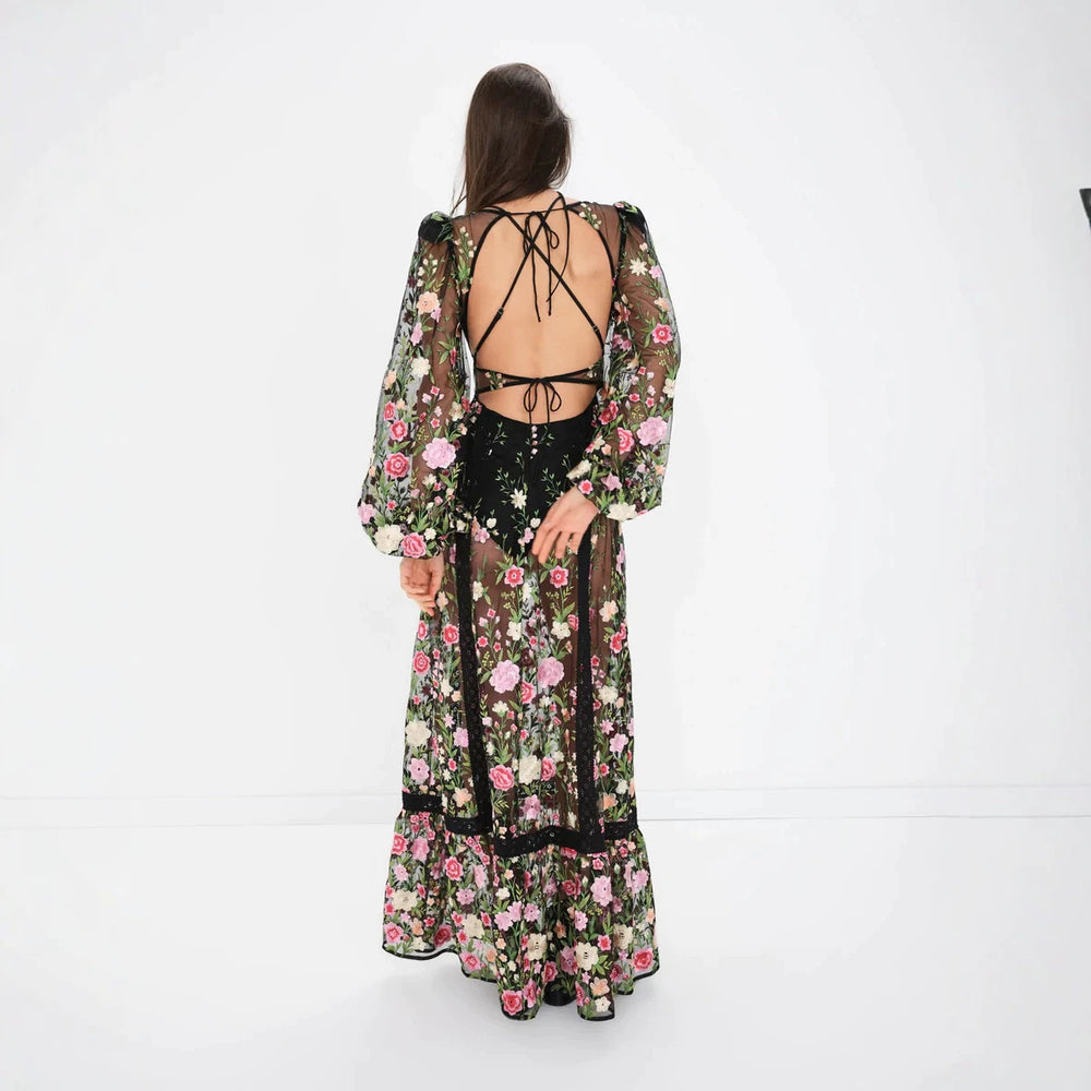Dresssummerexport styleelegantelegance chiffonhalter sleeveless high waisttie backa-shaped long skirt