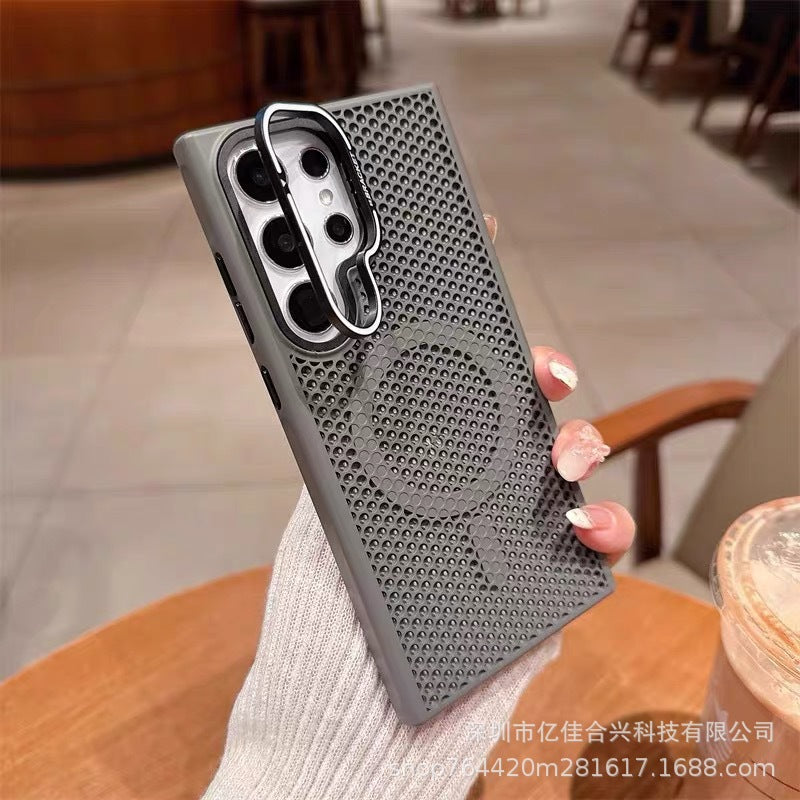 Samsung s26 ultra case: magnetic, honeycomb breathable, anti-drop, with lens protection and integrated stand