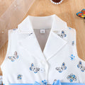 european and american new arrival: fashionable and trendy girls' 4-piece set - suit, hat, and shorts - cross-border exclusive girls' outfit