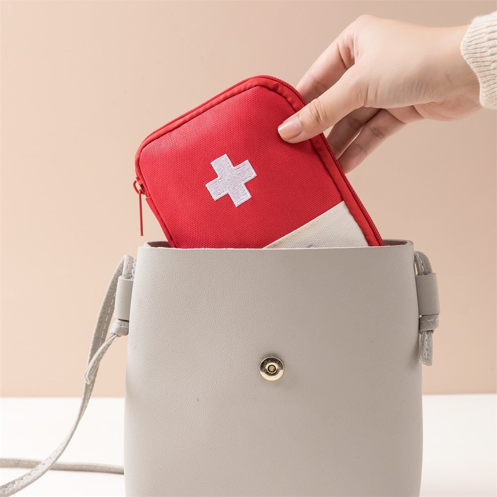 Portable medical bag Portable medicine storage bag Cross small medicine bag Travel storage medicine bag