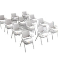 High-end training chair with tabletop, foldable with writing board, white office conference room desk and chair combo, conference chair