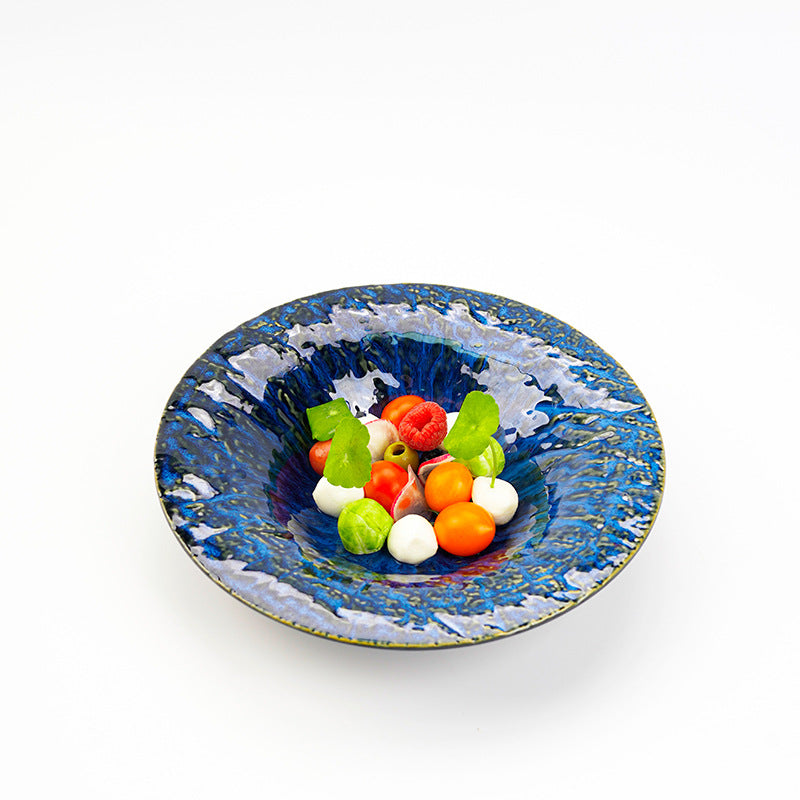 Kiln-turned japanese retro high-looking creative deep plate restaurant hotel for homeins pasta plate dessert plate soup plate