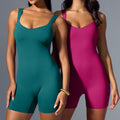 European and american cross-border camisole bodysuit yoga outfit, outdoor sports running tight bodysuit, one-piece fitness suit - customizable