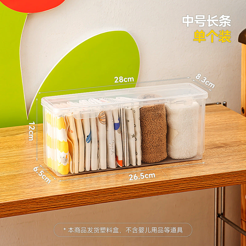 Toothpaste bottle storage box with lid Plastic baby toy box with lid Transparent flip rectangular storage box