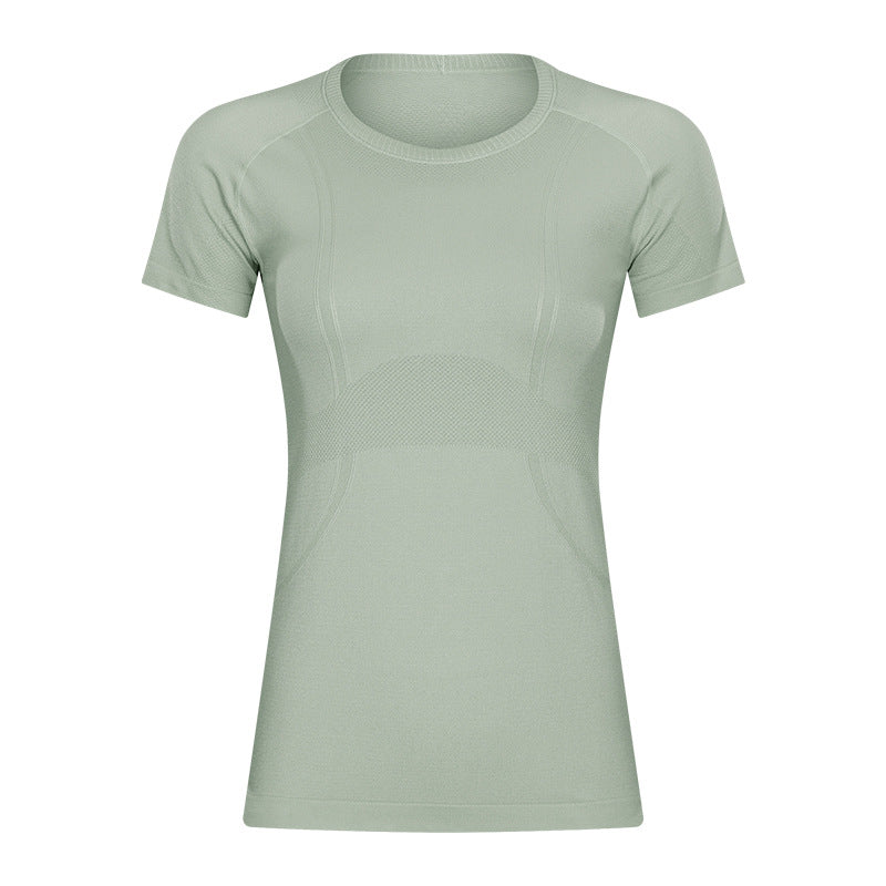 New women's short-sleeve crew neck activewear t-shirt - running, fitness, slim fit, breathable, shaping yoga top - s2067