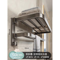 No punching gun gray towel storage rack bathroom space aluminum bath towel rack bathroom bathroom hardware pendant suit