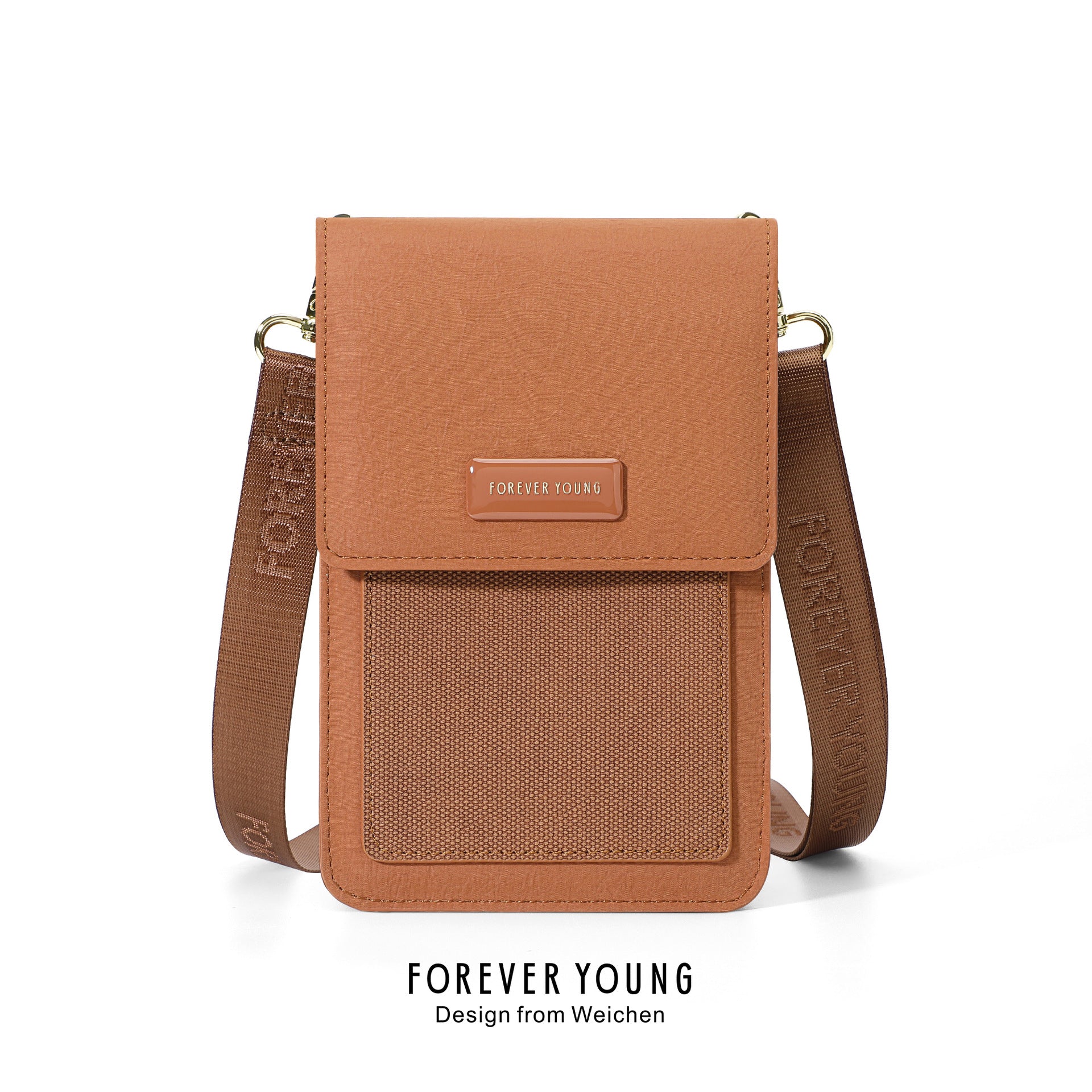 Forever young vertical mobile phone bag female Korean version printed shoulder messenger bag bag large capacity