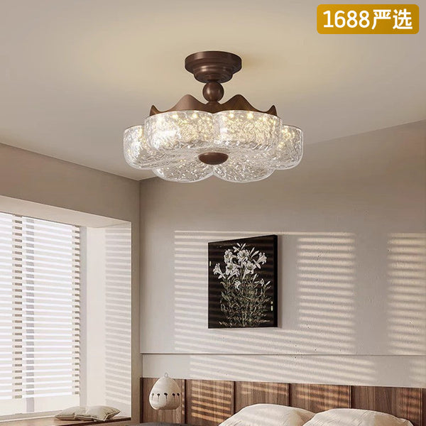 [Strict Selection] Eye Protection Ceiling Light New French Gold Foil Light Luxury High-end Resin Private Room Creative Flower Light Lamps
