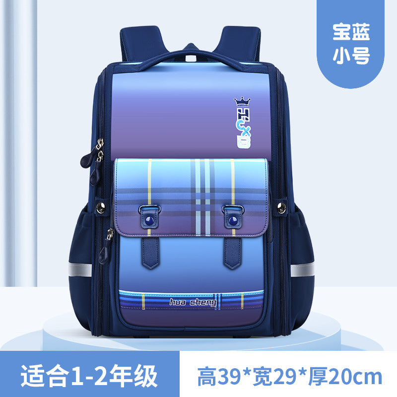 New primary school school bag for grades 1-6 Large capacity spine protection to reduce the burden Children's school bag Boys and girls backpack