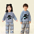 【matching family set】autumn/winter boys' and girls' half-fleece thickened new style big kids' girls' loungewear winter collection