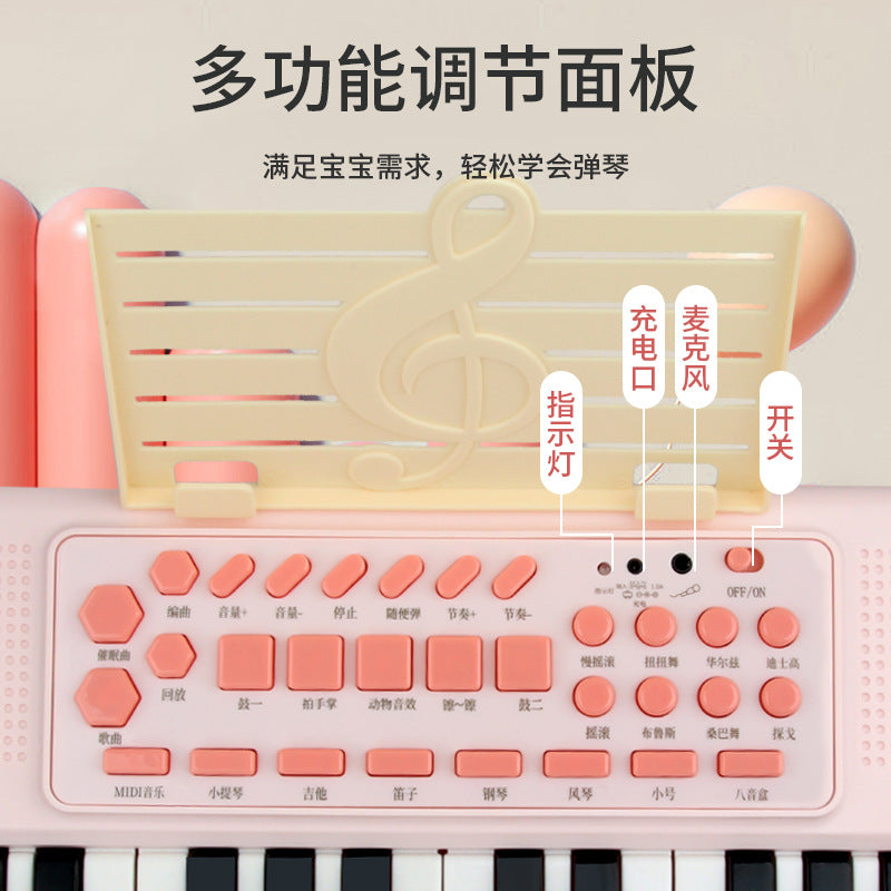 New beginner-friendly electronic keyboard for kids - multifunctional with microphone, perfect for home use and piano instrument play