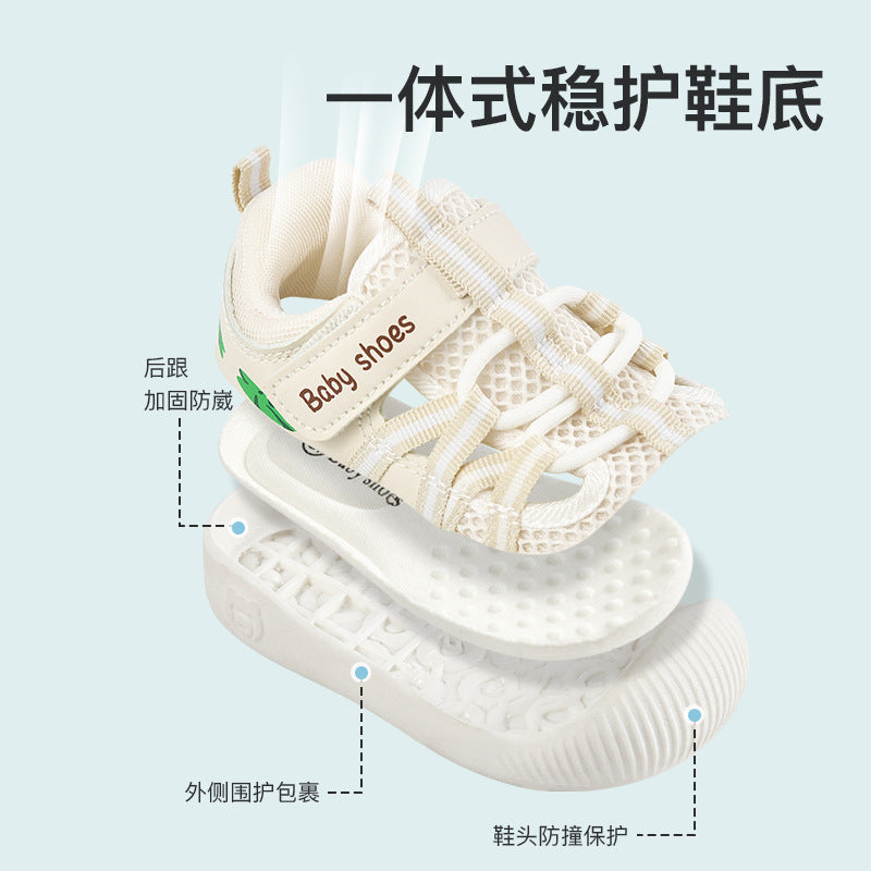 New summer sandals for baby boys, ages 0-1-2 years, anti-slip soft sole infant and toddler first walker shoes, baby girl shoes