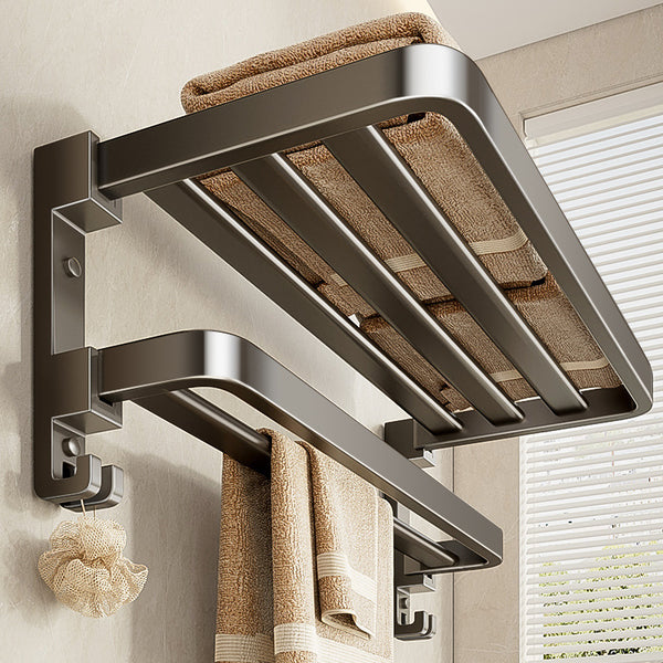 Towel rack gun gray bath towel rack folding toilet rack towel bar bathroom bathroom bathroom hardware pendant set