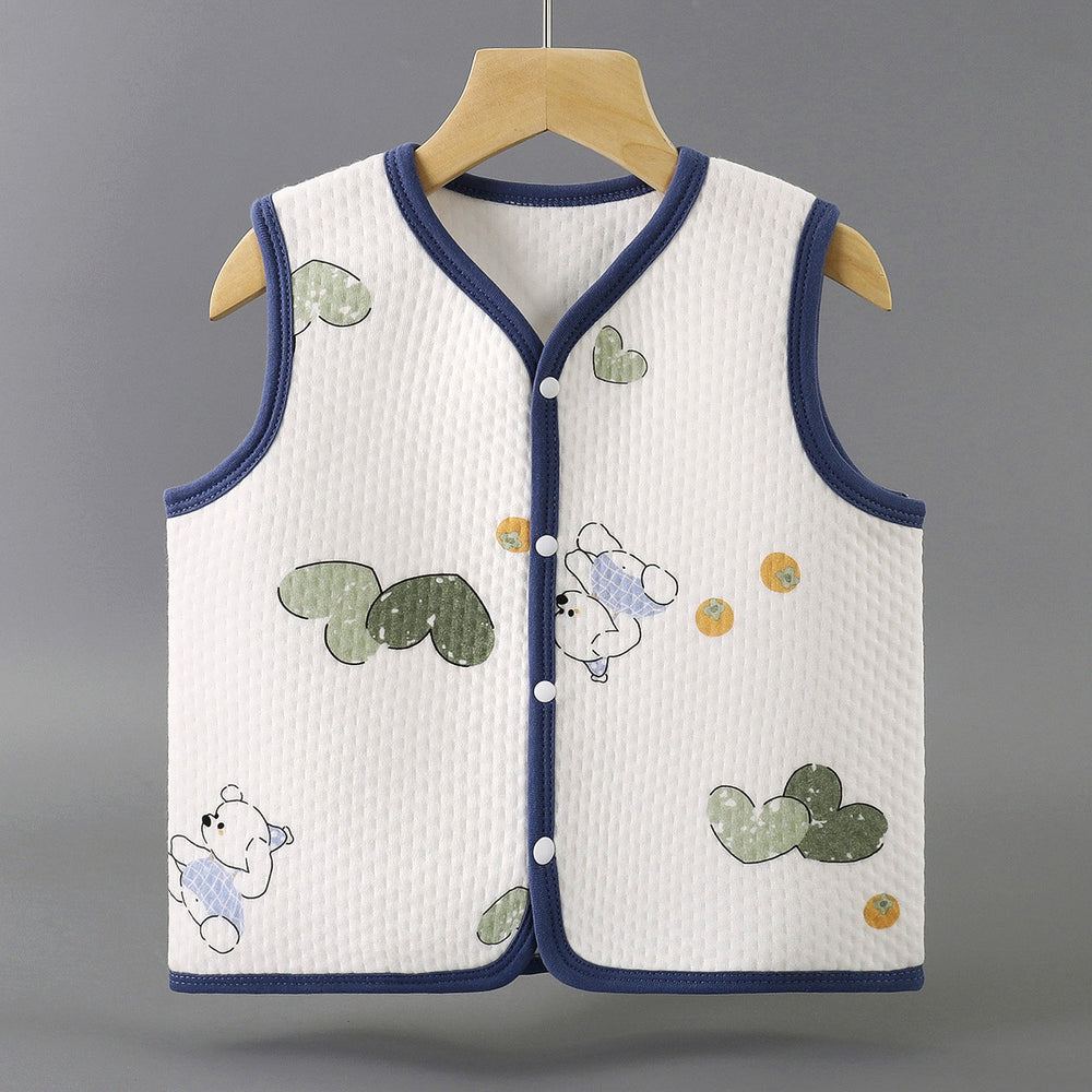 Infant sleeveless cotton vest - class a certified warm vest for babies and toddlers, unisex quilted top, outerwear, children's clothing