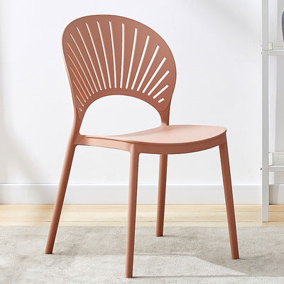 Nordic home plastic chair - suitable for cafeteria, restaurant, outdoor use, with backrest, stool, office, leisure, and waiting area seating