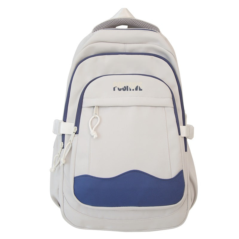 Autumnew arrival backpack female college student school bag high-looking contrast color dopamine sweet girl lightweight backpack