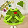 Baby girl cute halloween plush hat romper dress