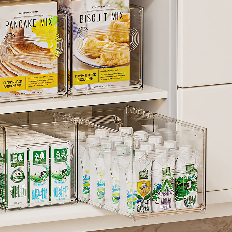 Large-capacity retractable storage basket Home kitchen Food plastic storage box Can be stacked with desktop book finishing basket