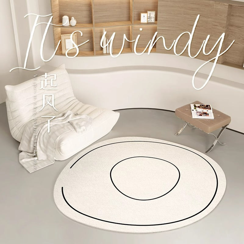 Round carpet living room  new bedroom bedside special shape oval cat scratching light luxury french ins style