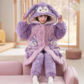 【triple-layer quilted, fleece-lined, extra thick】winter kids' quilted pajamas - girls' coral fleece, triple-layer fleece-lined, extra thick