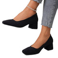 Export spring & fallnew arrival high heel thick heel square toe fashionflats women's k-style one-leg plus sizeexportfashion women's shoes