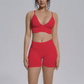 Camisole backless sports bra seamless yoga set quick-dry tight butt-lifting shorts outfit quick-dry running fitness apparel