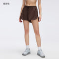 High-waisted women's yoga shorts - summer edition: side drawstring, loose fit, slimming, perfect for running, training, and fitness (d26069)