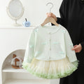 Girls' air conditioning cover-up,  new summer lightweight sun protection cardigan, stylish children's open front outerwear, princess dress set