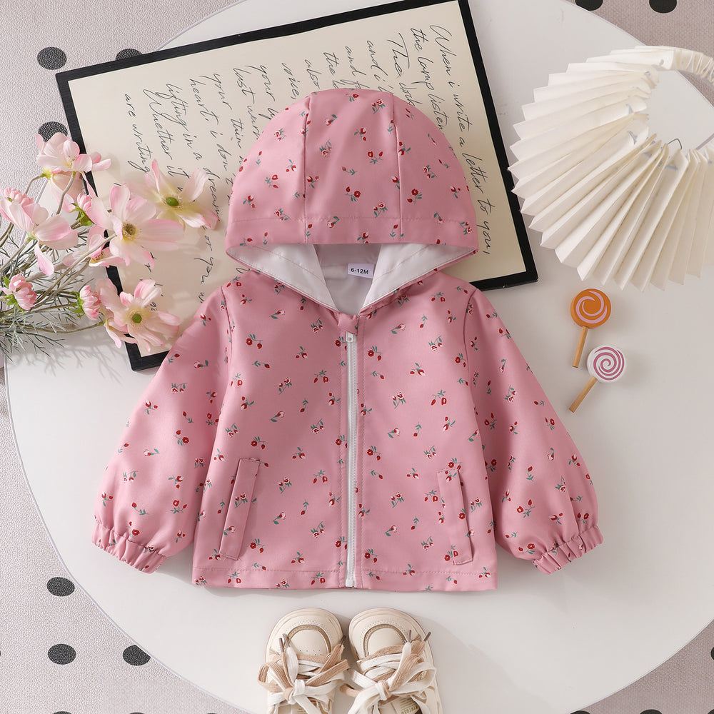 Kids clothing  cross-border new arrivalfashionspring & fallgirllong sleeves zipper hooded outwear children's clothing