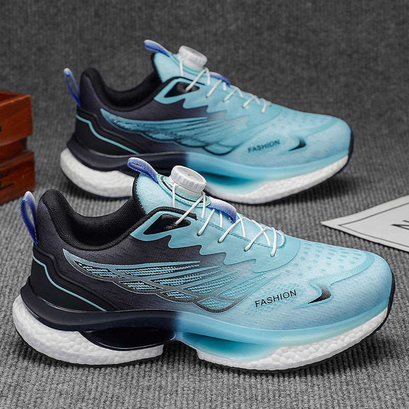 Men's youth sports shoes 2025 new winter collection: knob-lock running shoes, shock-absorbing casual shoes, breathable men's footwear