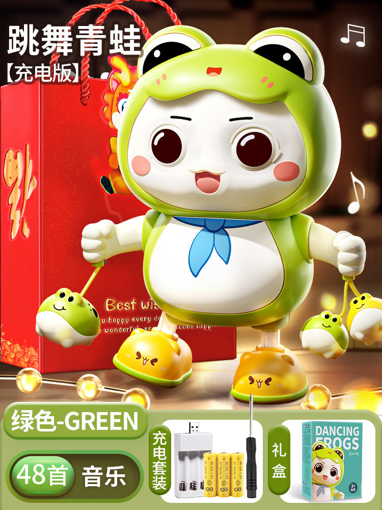 Kids' frog dancing robot toy with lights, singing, educational early learning machine, gift for boys and girls ages 0-3