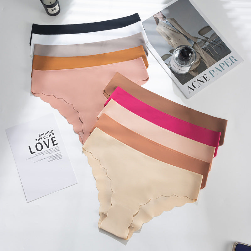 e-commerce personalized wave seamless nylon moisture-absorbent and breathable underwear, cut at will, ice silk large size invisible briefs