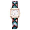 Dopamine color women's small square watch casualretro ethnic style braided rope watch women's watch quartz watch wholesale