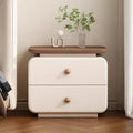 Installation-free cream small bedside table casualfor home modern new arrival bedroom leather storage bedside table