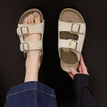 Birkenstock women's summer 2025 new thick sole birkenstock slippers outwear lazy one-line slippers soft bottom beach slippers