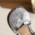 Vancahao kids' beaded closed-toe sandals,  summer new korean style bowknot girls' princess sandals, beach shoes