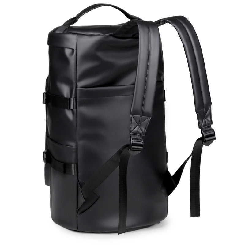 New multifunctional travel bag men's waterproof leather film casual large capacity dry and wet separation portable fitness bag backpack