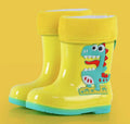 Kids' mid-calf waterproof rain boots - new fashionable styles for boys and girls - non-slip, fleece-lined baby rain boots - dinosaur designs available