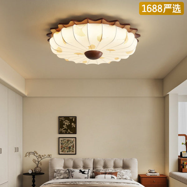 [Strict Selection] Medieval Ceiling Light New Chinese Zen Retro Printing Light Wabi Sansan Wind Walnut Room Light