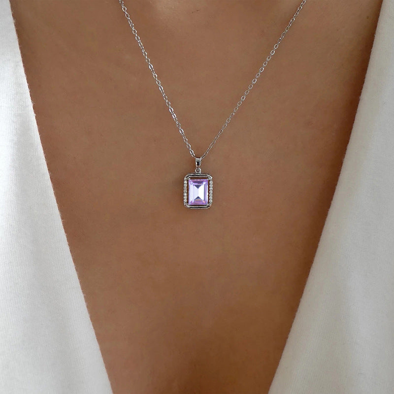 Wholesale crystal gemstone necklaces - european & american cross-border, niche, high-end design jewelry for women - summer snake chain necklaces