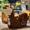 Single sofa chair combination cowhide villa room cigar bar lounge chair oil wax leather saddle chair medieval chair