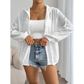 new women's hooded cardigan, open-front sun protection jacket