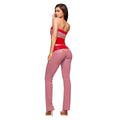 hot-selling women's clothing: sexy, slim-fit, casual striped print two-piece set with color-blocked tube top