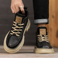 Boots men's high-top spring british style retro genuine leather mencasual leather shoes mid-top waterproofworkwear boots