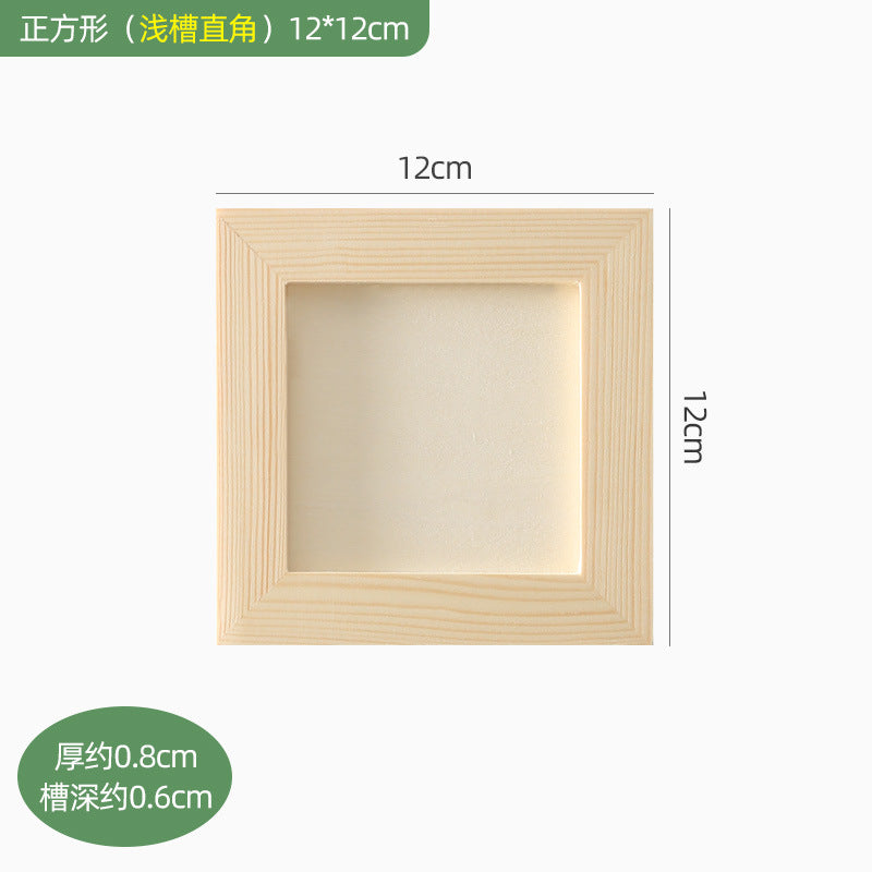 Solid wood clay picture frame mounted wood clay photo frame handmade DIY material wood frame colored clay works display empty frame